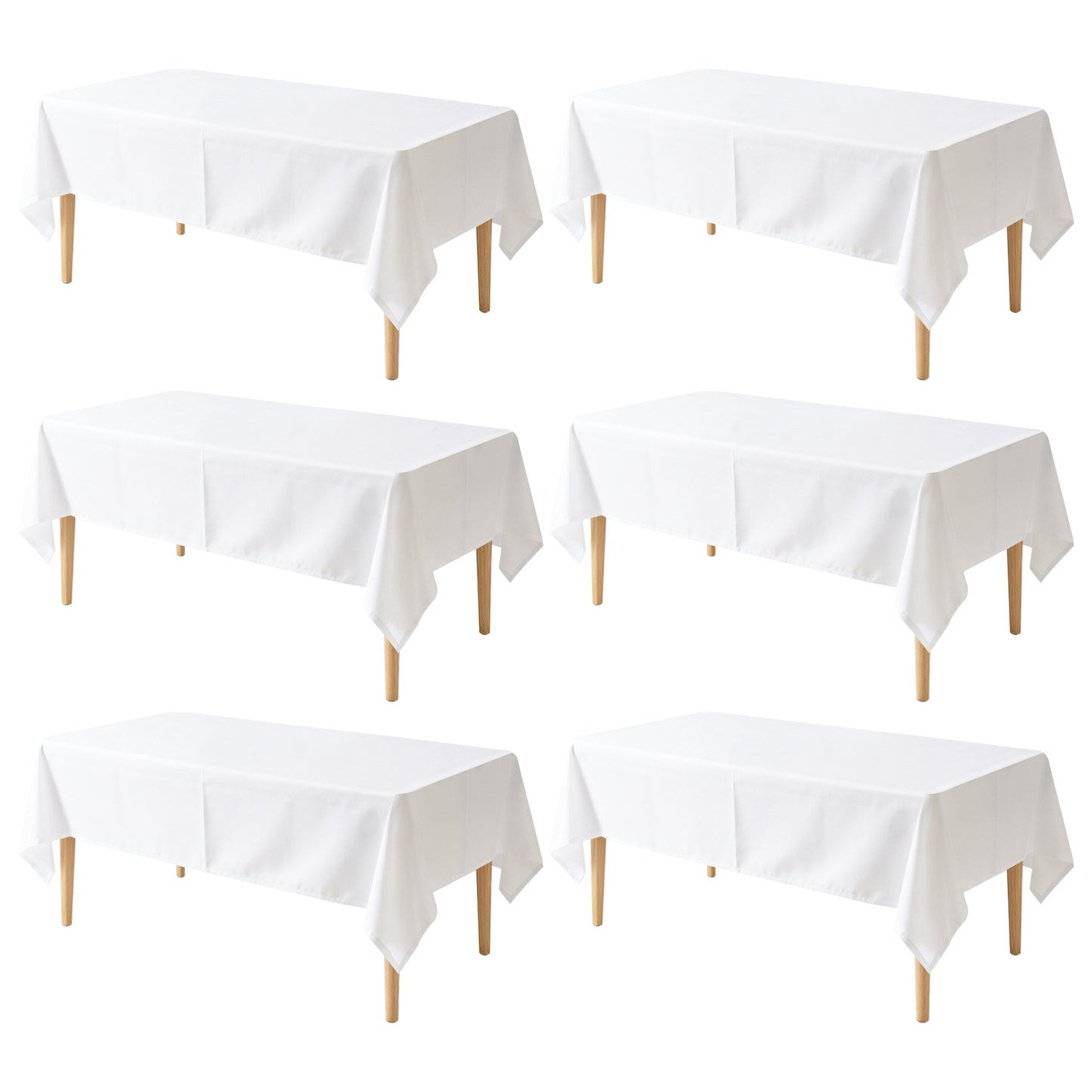 KUOGO Rectangle Polyester Table Cloth, Stain & Wrinkle Resistant Washable Table Cover for Wedding, Dinner Party, Buffet & Camping