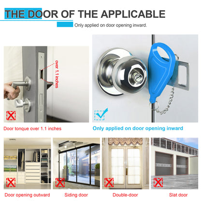 KUOGO Blue Portable Door Lock