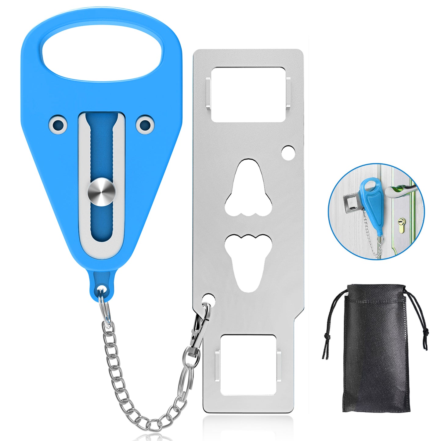 KUOGO 2 Pack Blue Portable Door Lock