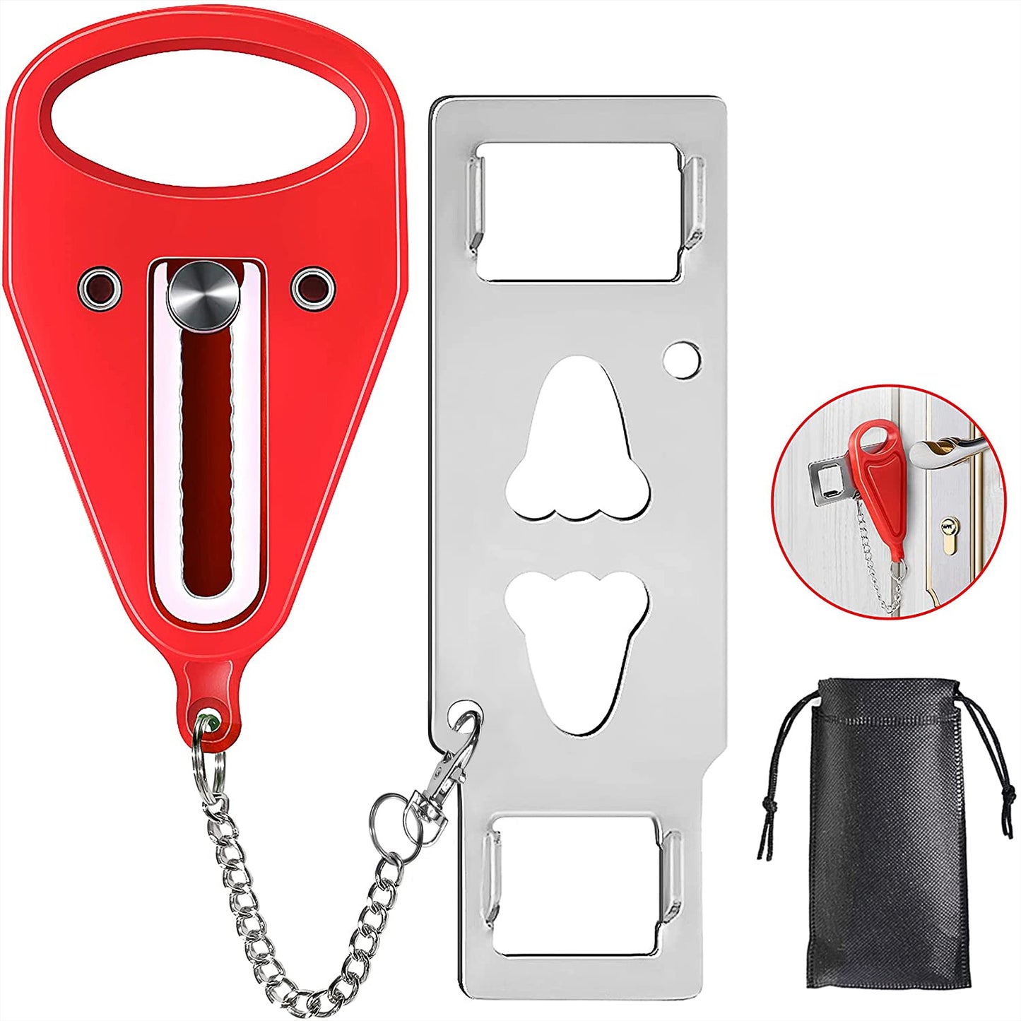 KUOGO 2 Pack Red Portable Door Lock