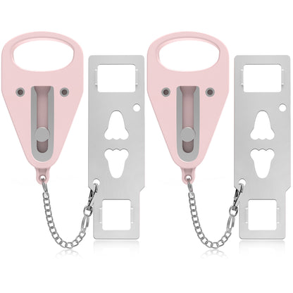 KUOGO 2 Pack Pink Portable Door Lock