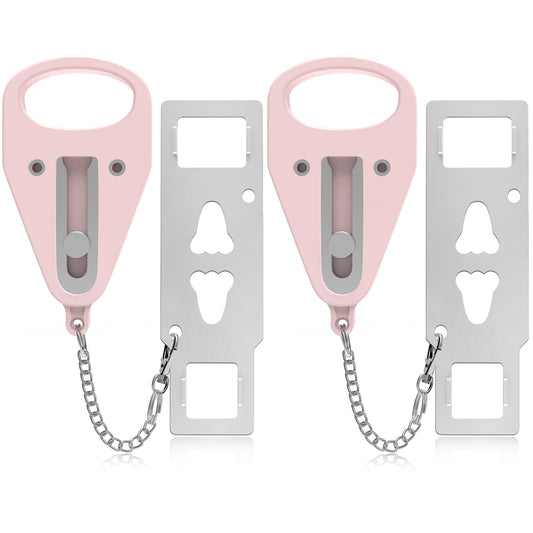 KUOGO 2 Pack Pink Portable Door Lock