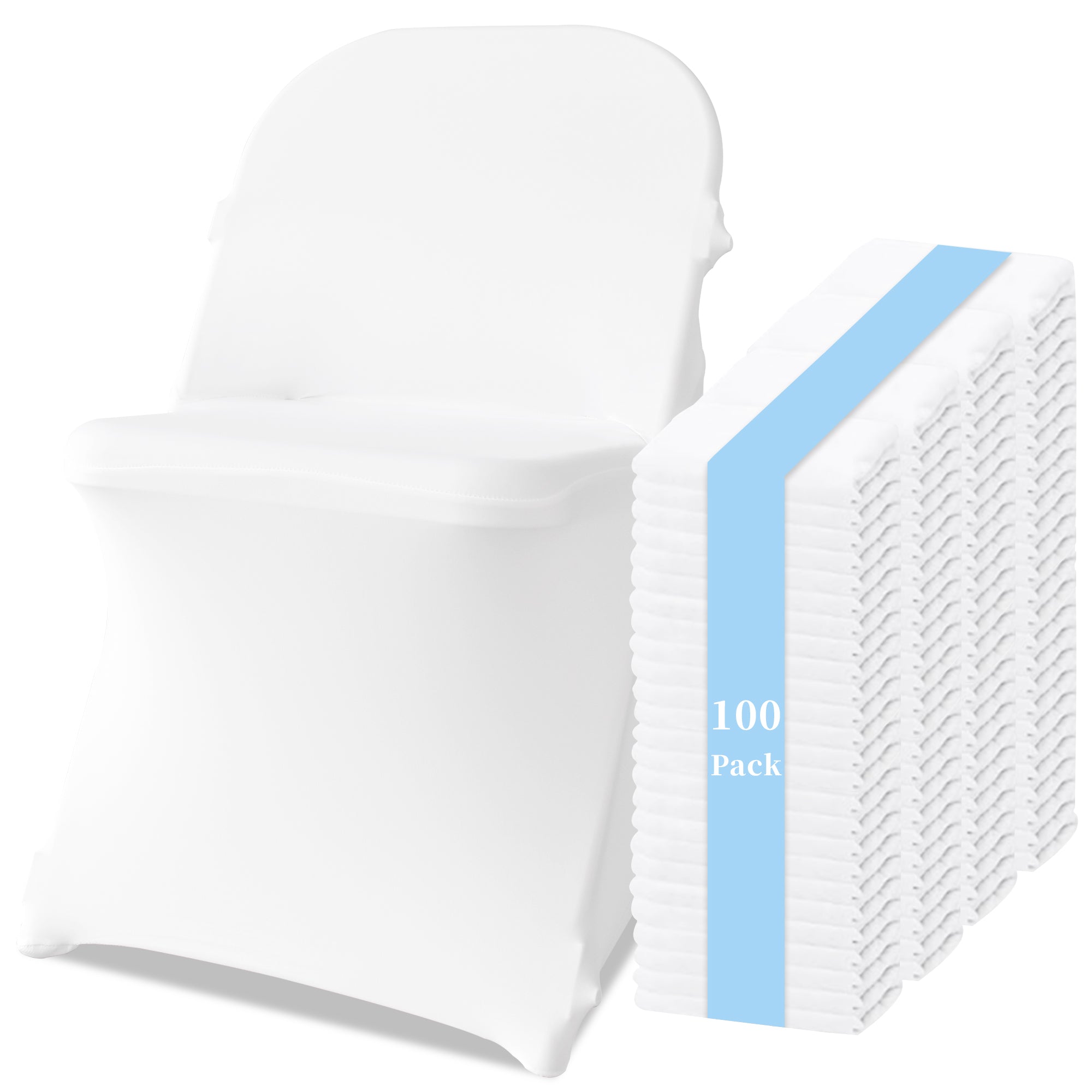 KUOGO 30-200 Pack Stretch Folding Chair Covers, Polyester Spandex Slipcovers for Wedding Banquet Party Holidays