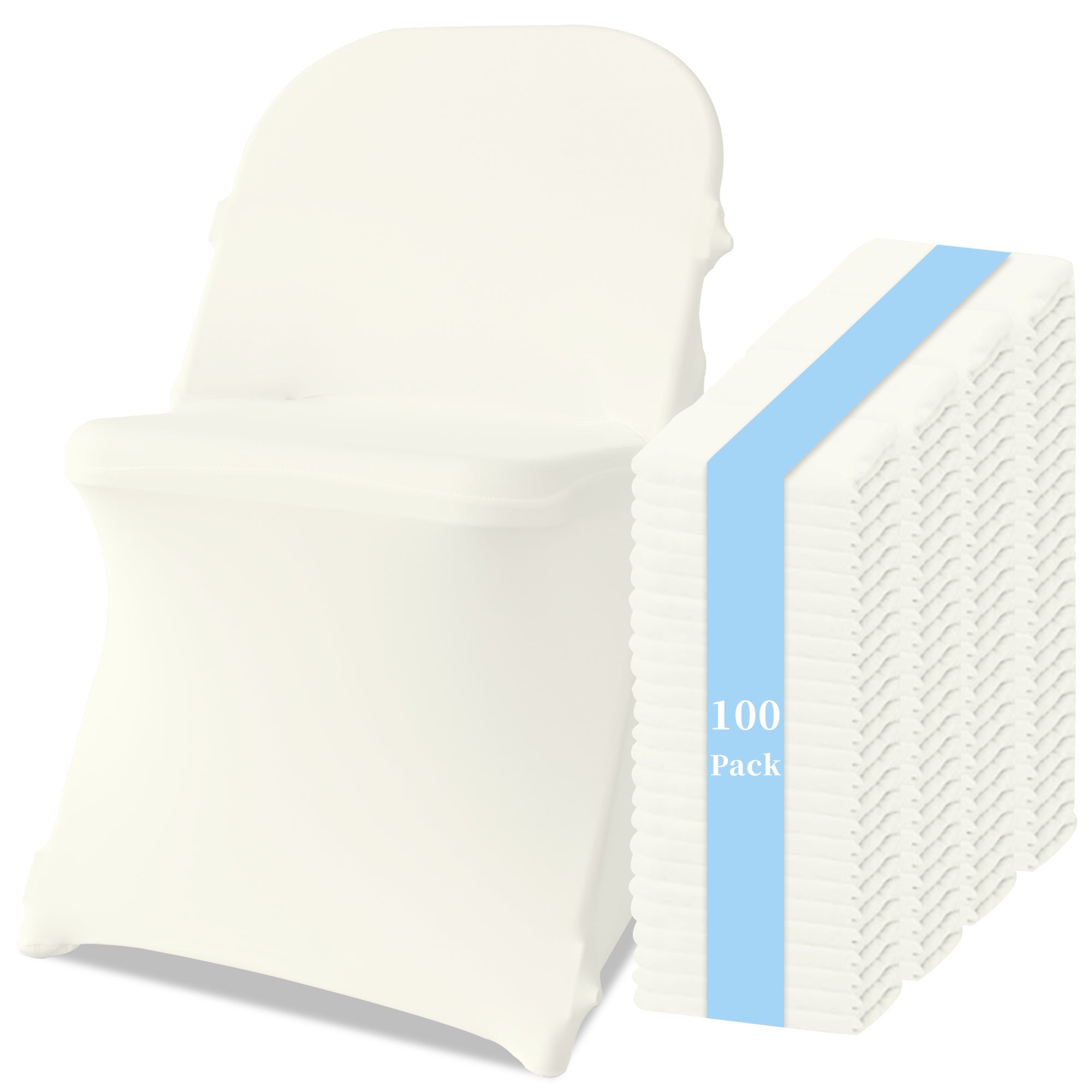 KUOGO 30-200 Pack Stretch Folding Chair Covers, Polyester Spandex Slipcovers for Wedding Banquet Party Holidays