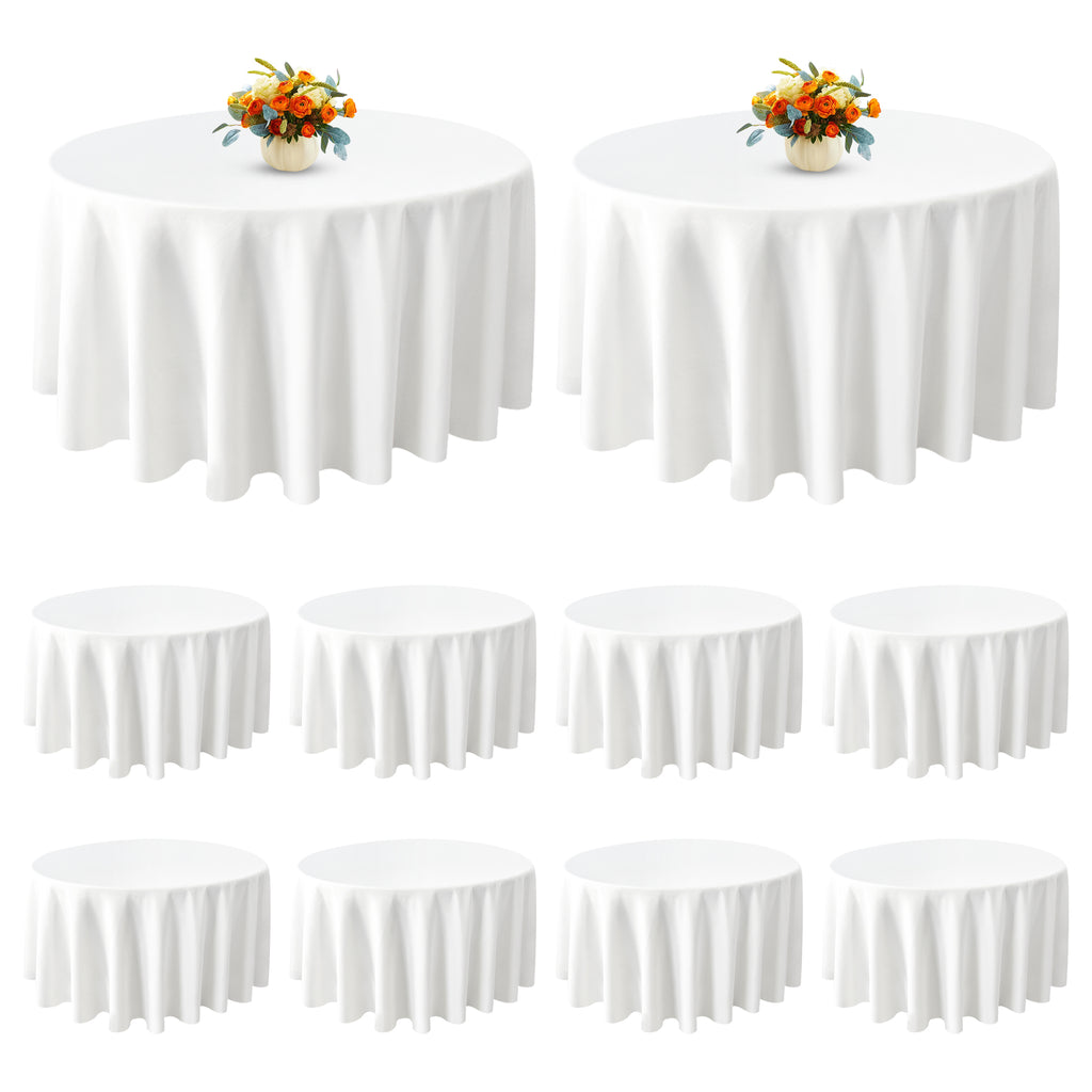 KUOGO Round Tablecloth, Washable Polyester Cover for Wedding, Party, Dinner & Camping