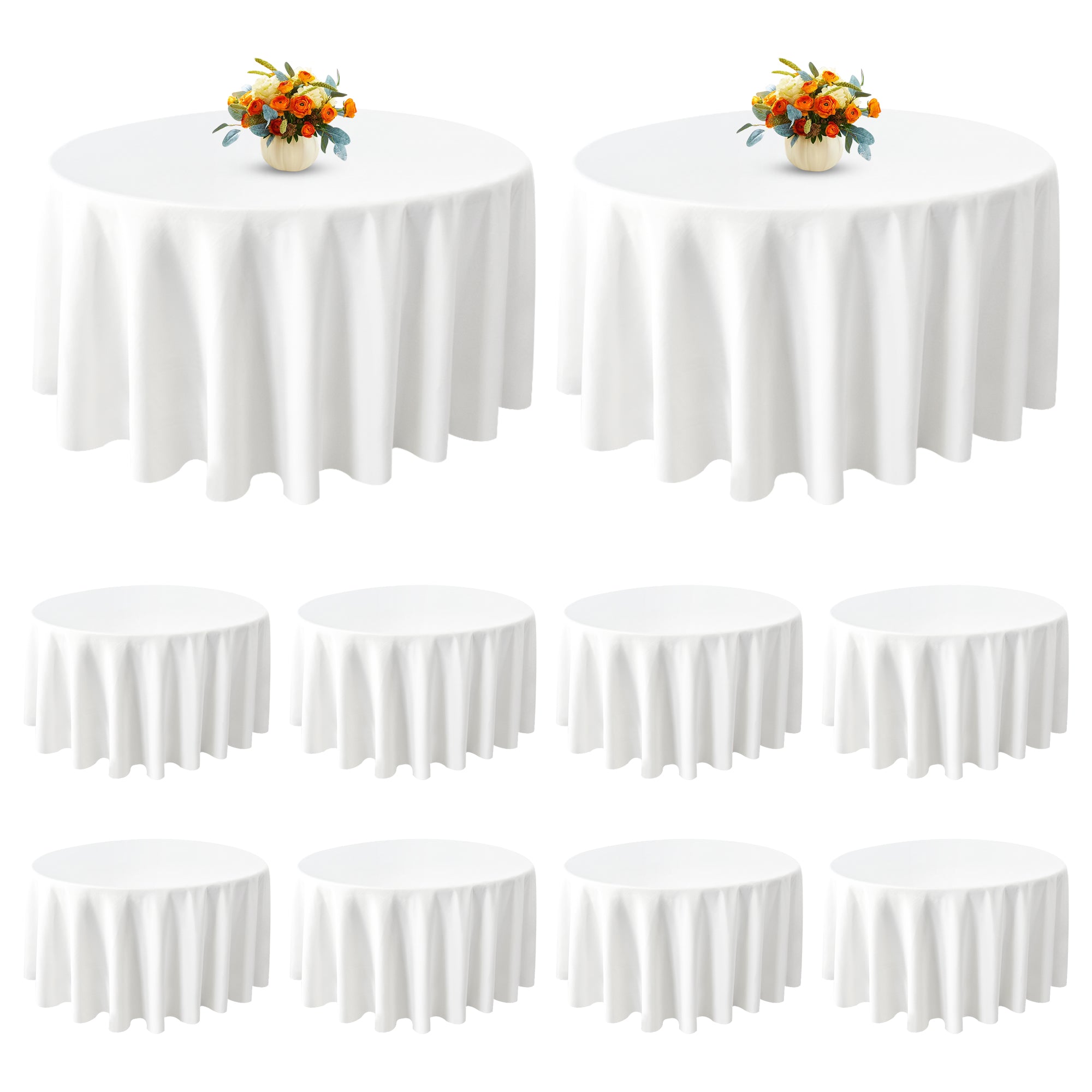 KUOGO Round Tablecloth, Washable Polyester Cover for Wedding, Party, Dinner & Camping