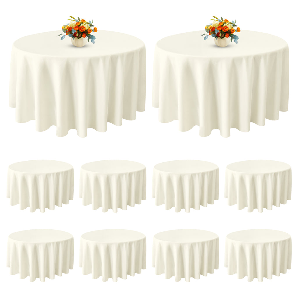 KUOGO Round Tablecloth, Washable Polyester Cover for Wedding, Party, Dinner & Camping