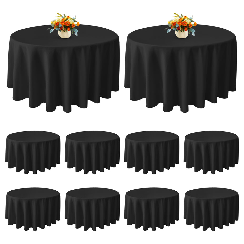 KUOGO Round Tablecloth, Washable Polyester Cover for Wedding, Party, Dinner & Camping