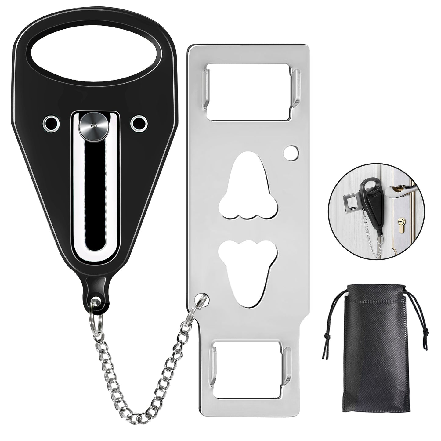 KUOGO Black Portable Door Lock