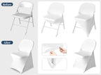 KUOGO 30-200 Pack Stretch Folding Chair Covers, Polyester Spandex Slipcovers for Wedding Banquet Party Holidays