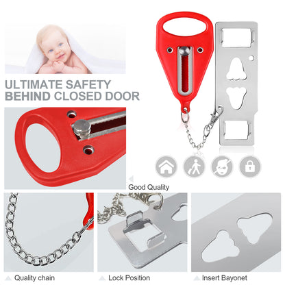 KUOGO 2 Pack Red Portable Door Lock