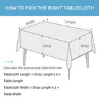 KUOGO Rectangle Polyester Table Cloth, Stain & Wrinkle Resistant Washable Table Cover for Wedding, Dinner Party, Buffet & Camping