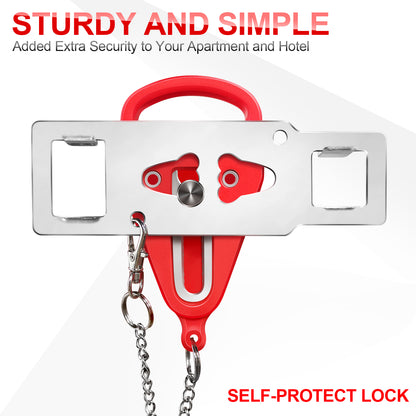 KUOGO Black & Red Portable Door Lock