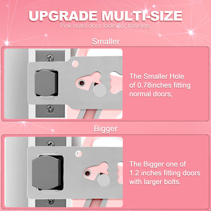 KUOGO 2 Pack Pink Portable Door Lock