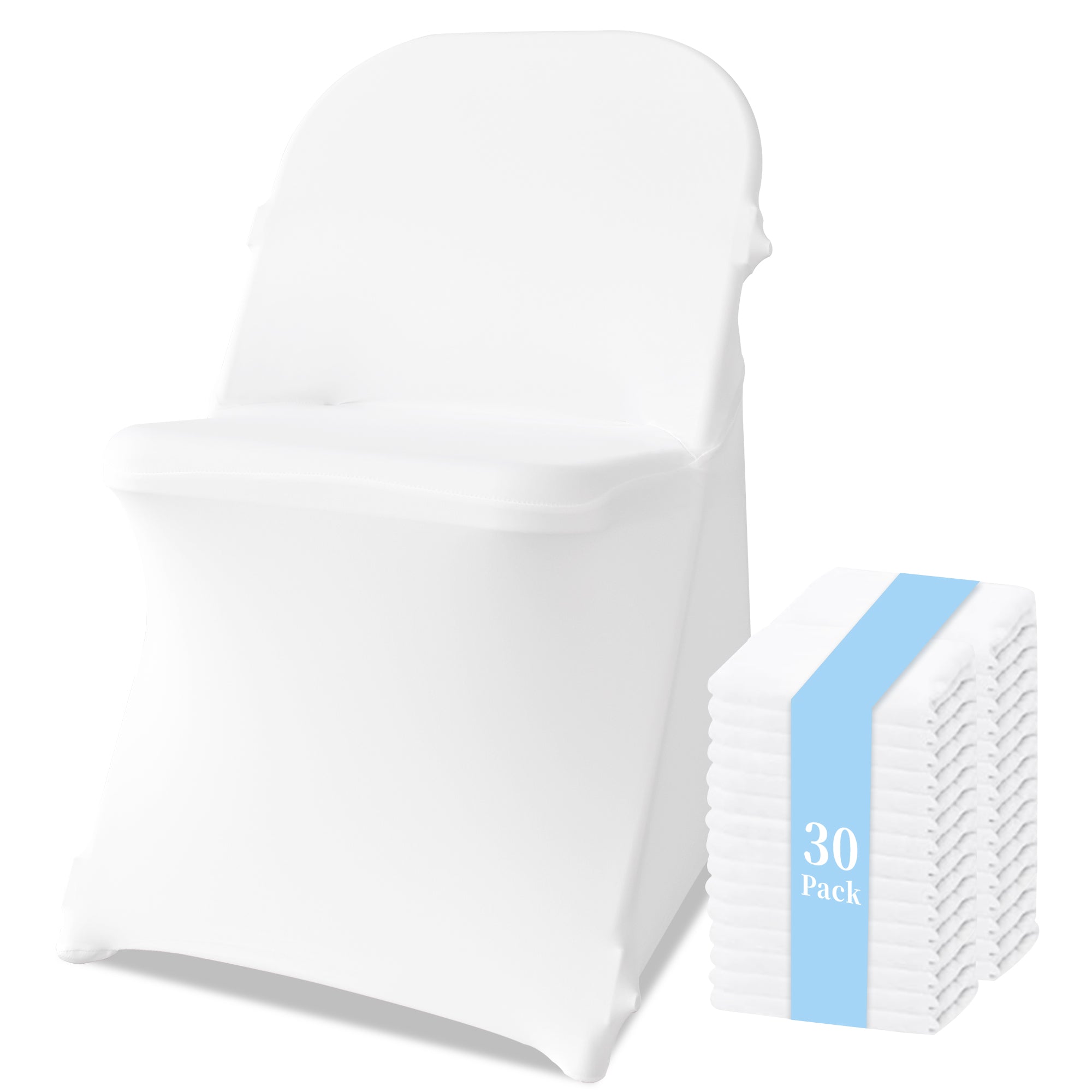 KUOGO 30-200 Pack Stretch Folding Chair Covers, Polyester Spandex Slipcovers for Wedding Banquet Party Holidays