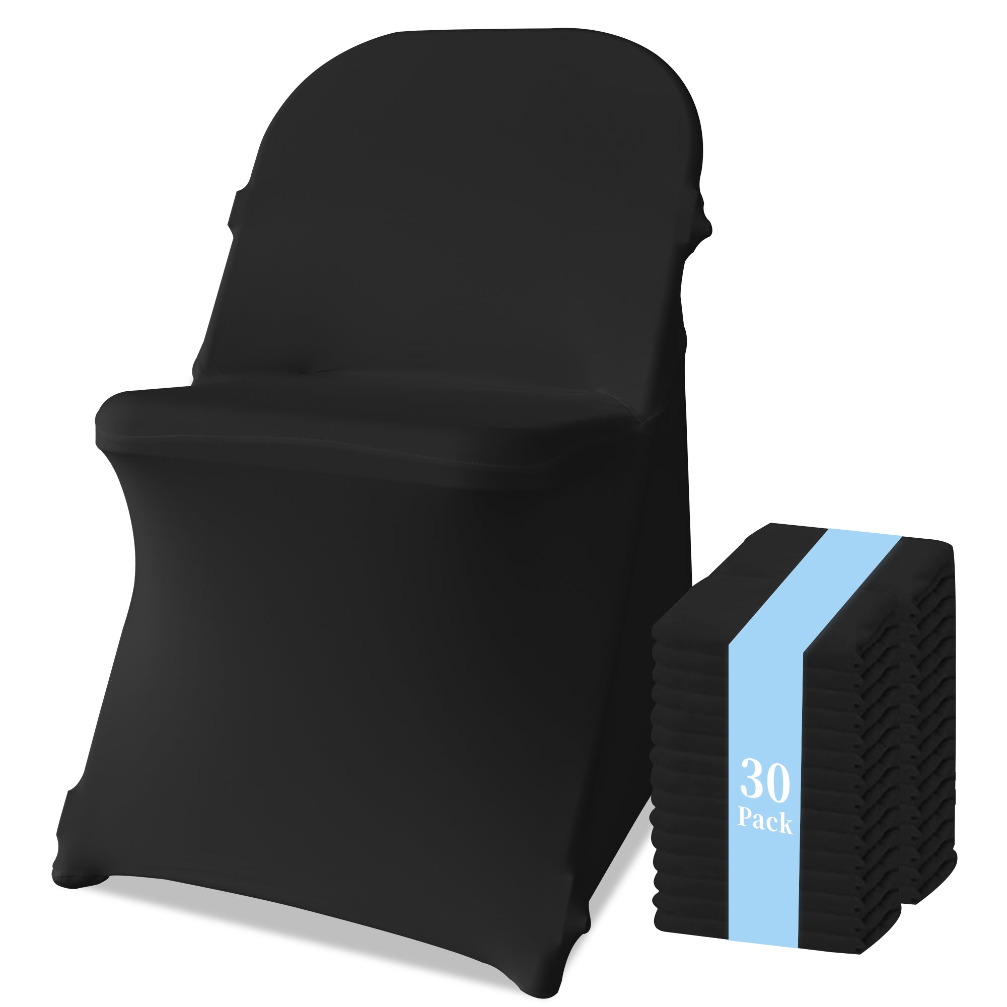 KUOGO 30-200 Pack Stretch Folding Chair Covers, Polyester Spandex Slipcovers for Wedding Banquet Party Holidays