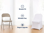 KUOGO 30-200 Pack Stretch Folding Chair Covers, Polyester Spandex Slipcovers for Wedding Banquet Party Holidays