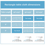 KUOGO Rectangle Polyester Table Cloth, Stain & Wrinkle Resistant Washable Table Cover for Wedding, Dinner Party, Buffet & Camping