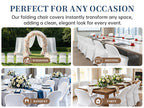 KUOGO 30-200 Pack Stretch Folding Chair Covers, Polyester Spandex Slipcovers for Wedding Banquet Party Holidays