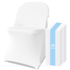 KUOGO 30-200 Pack Stretch Folding Chair Covers, Polyester Spandex Slipcovers for Wedding Banquet Party Holidays