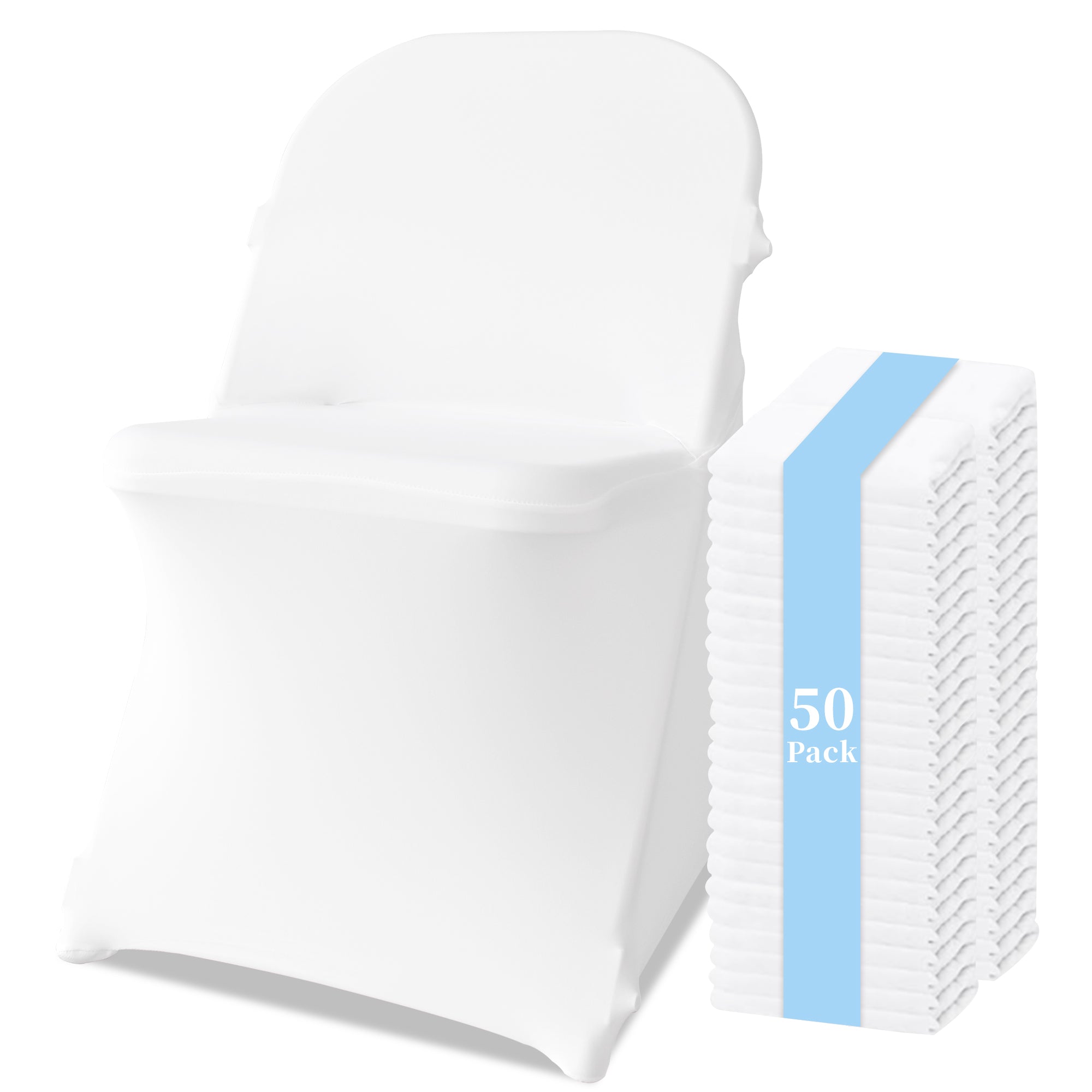 KUOGO 30-200 Pack Stretch Folding Chair Covers, Polyester Spandex Slipcovers for Wedding Banquet Party Holidays