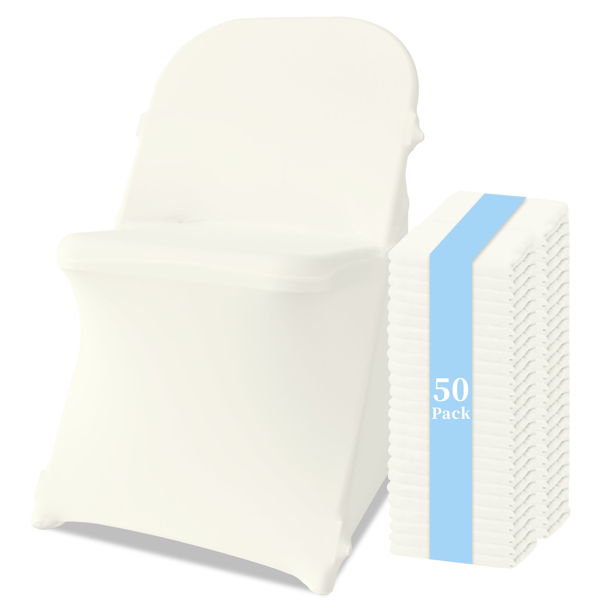 KUOGO 30-200 Pack Stretch Folding Chair Covers, Polyester Spandex Slipcovers for Wedding Banquet Party Holidays