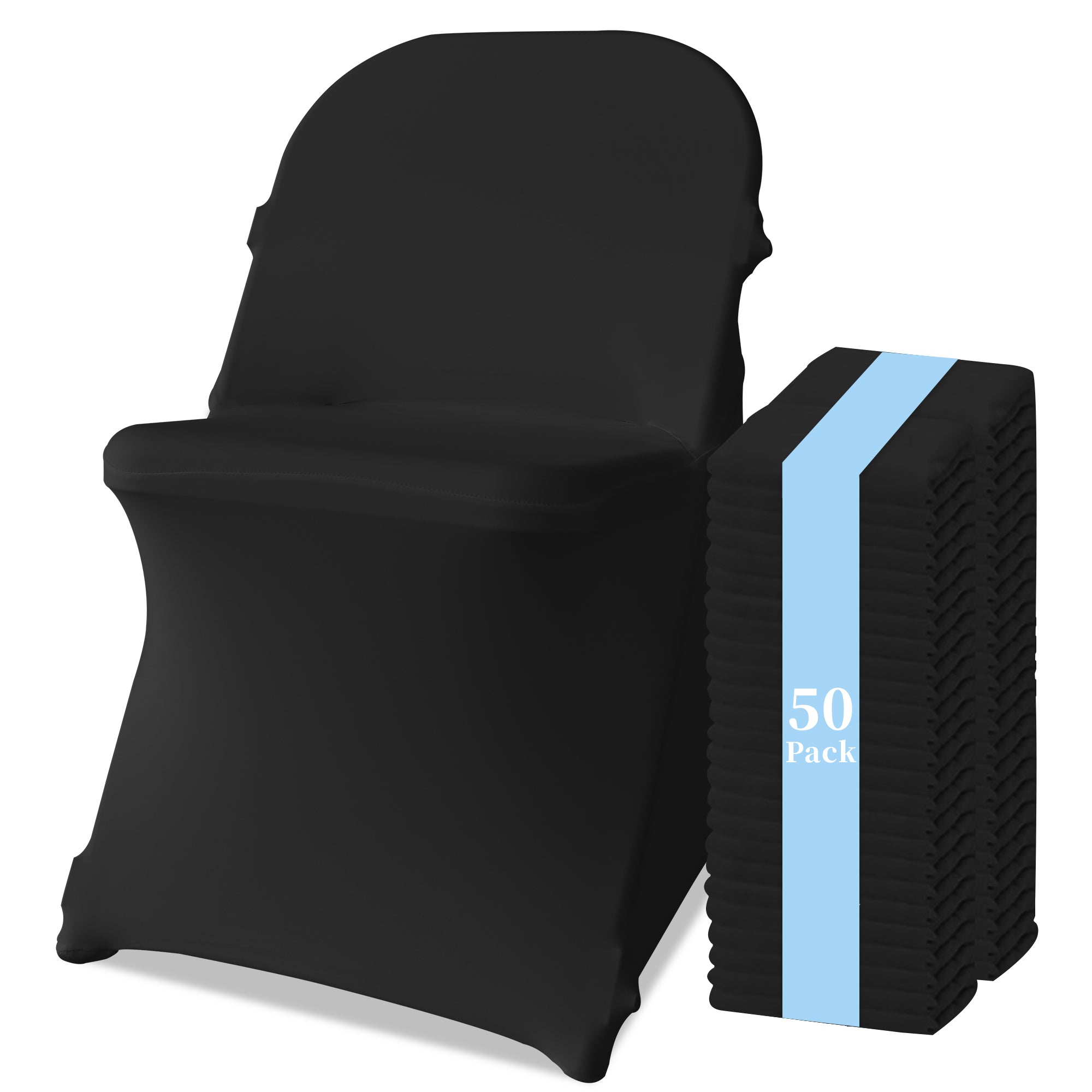 KUOGO 30-200 Pack Stretch Folding Chair Covers, Polyester Spandex Slipcovers for Wedding Banquet Party Holidays