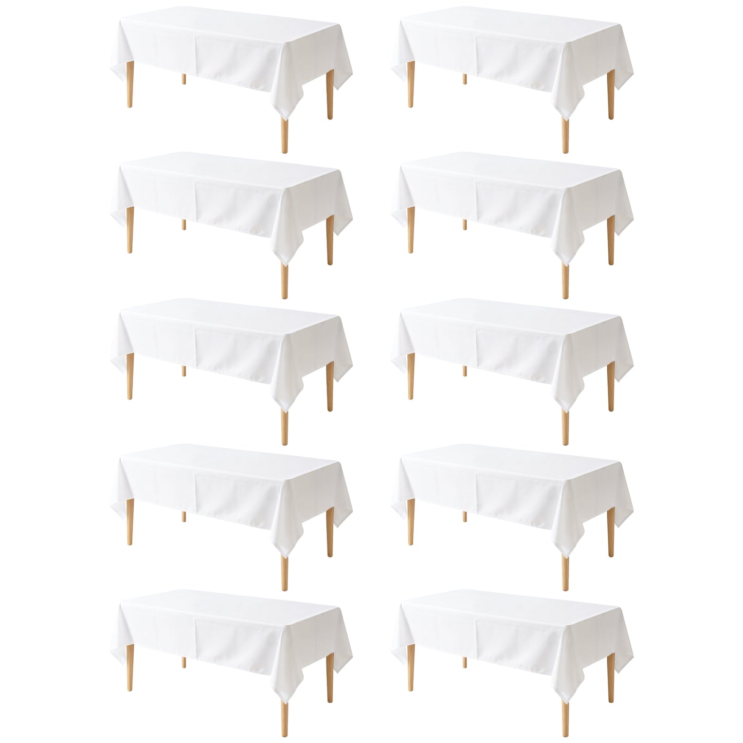 KUOGO Rectangle Polyester Table Cloth, Stain & Wrinkle Resistant Washable Table Cover for Wedding, Dinner Party, Buffet & Camping