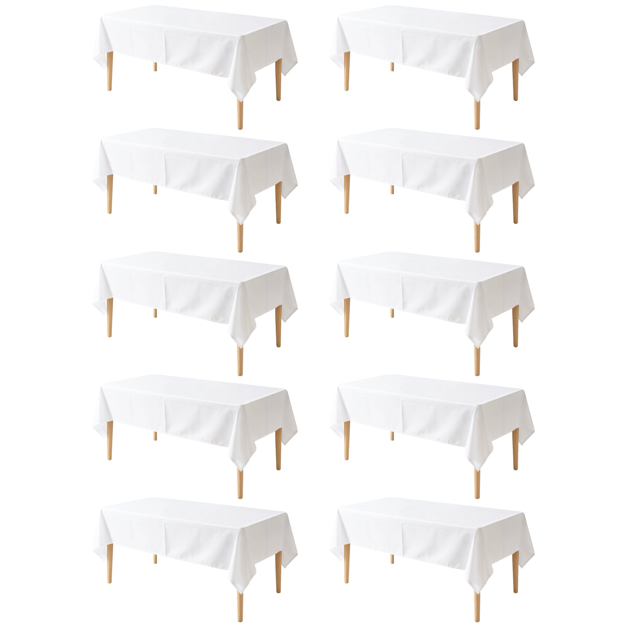 KUOGO Rectangle Polyester Table Cloth, Stain & Wrinkle Resistant Washable Table Cover for Wedding, Dinner Party, Buffet & Camping