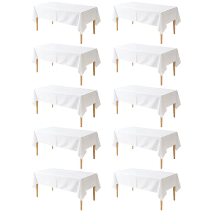 KUOGO Rectangle Polyester Table Cloth, Stain & Wrinkle Resistant Washable Table Cover for Wedding, Dinner Party, Buffet & Camping