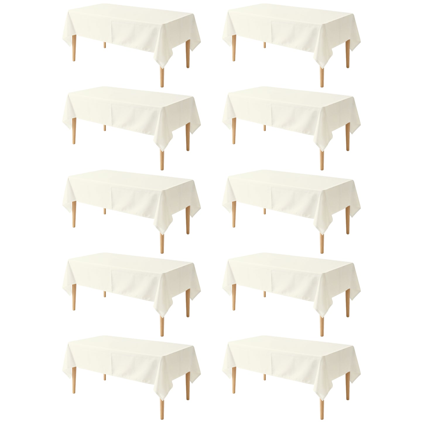 KUOGO Rectangle Polyester Table Cloth, Stain & Wrinkle Resistant Washable Table Cover for Wedding, Dinner Party, Buffet & Camping