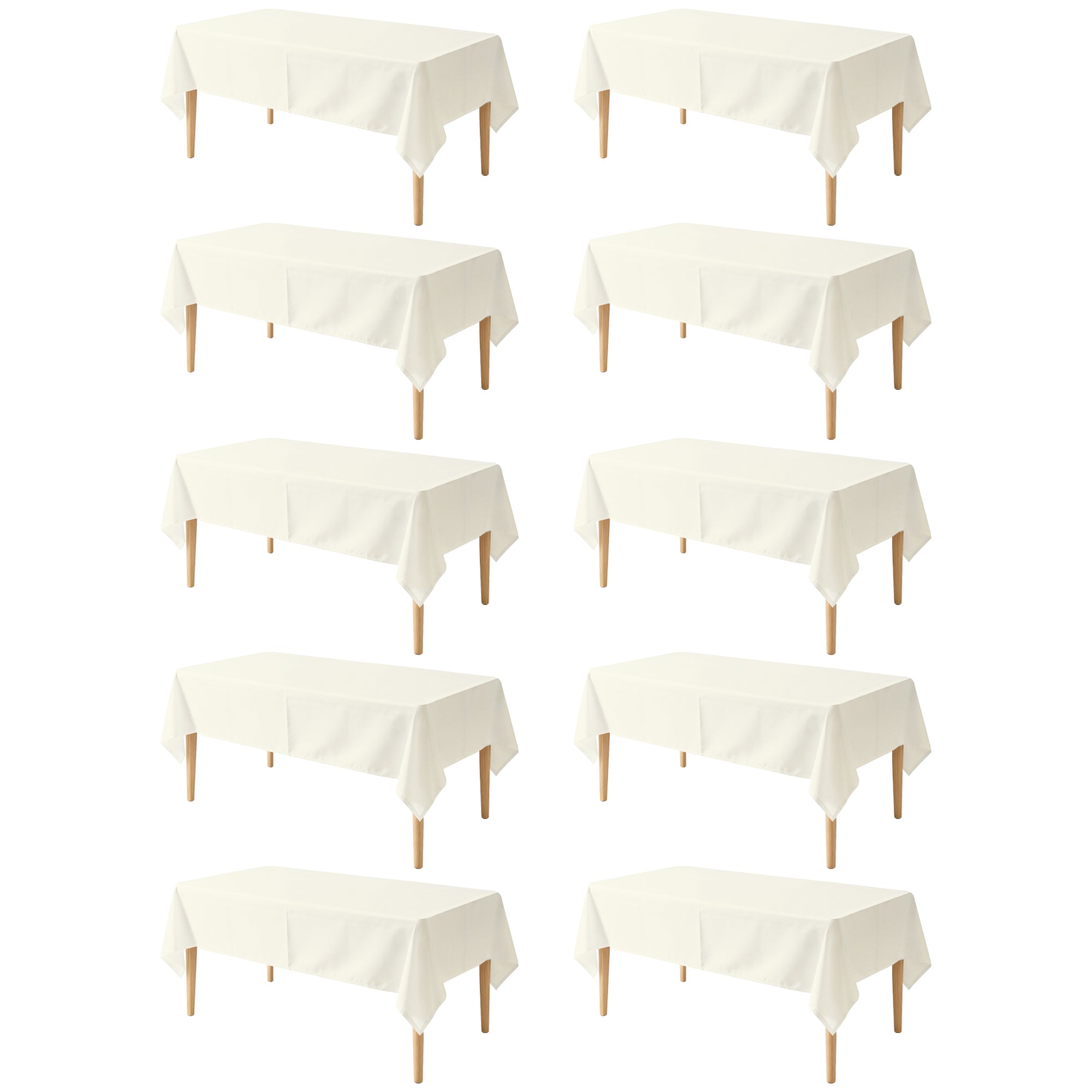 KUOGO Rectangle Polyester Table Cloth, Stain & Wrinkle Resistant Washable Table Cover for Wedding, Dinner Party, Buffet & Camping