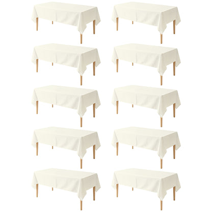 KUOGO Rectangle Polyester Table Cloth, Stain & Wrinkle Resistant Washable Table Cover for Wedding, Dinner Party, Buffet & Camping