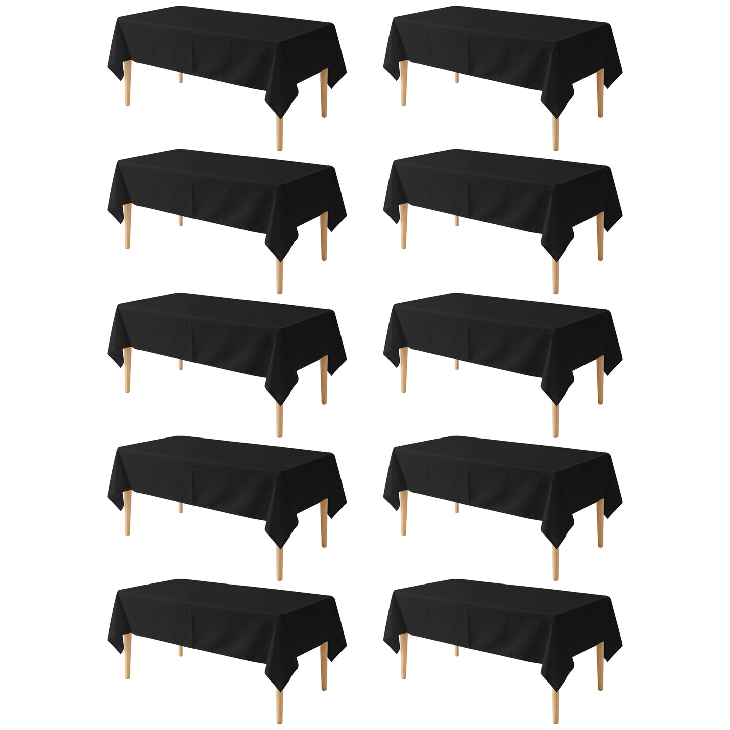 KUOGO Rectangle Polyester Table Cloth, Stain & Wrinkle Resistant Washable Table Cover for Wedding, Dinner Party, Buffet & Camping