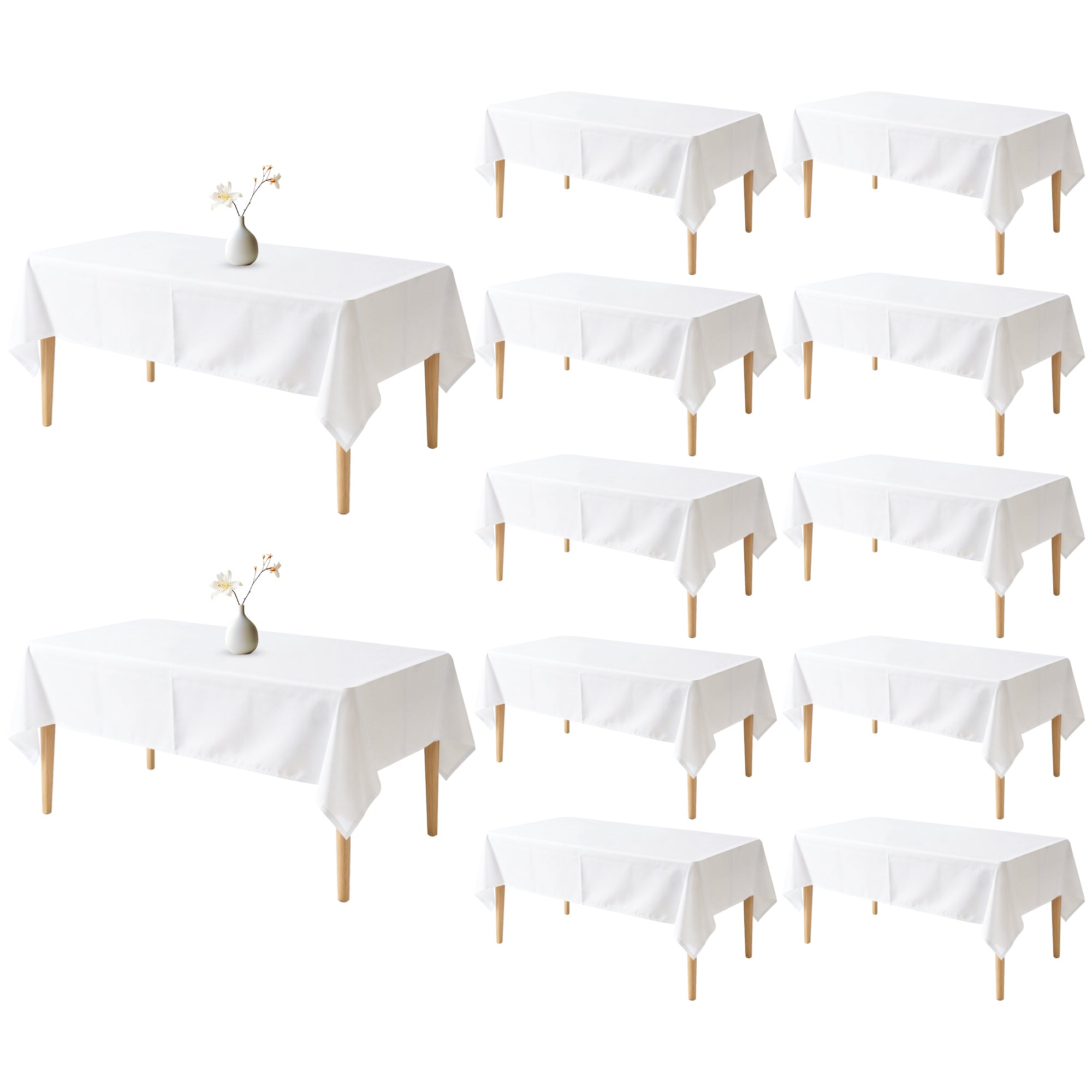 KUOGO Rectangle Polyester Table Cloth, Stain & Wrinkle Resistant Washable Table Cover for Wedding, Dinner Party, Buffet & Camping