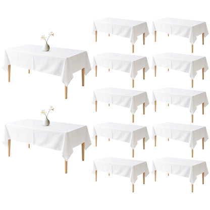 KUOGO Rectangle Polyester Table Cloth, Stain & Wrinkle Resistant Washable Table Cover for Wedding, Dinner Party, Buffet & Camping