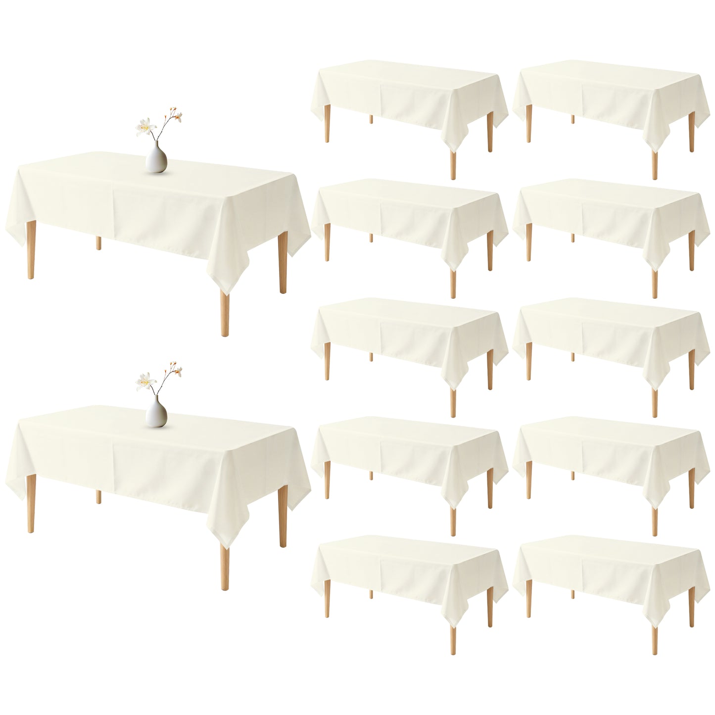 KUOGO Rectangle Polyester Table Cloth, Stain & Wrinkle Resistant Washable Table Cover for Wedding, Dinner Party, Buffet & Camping