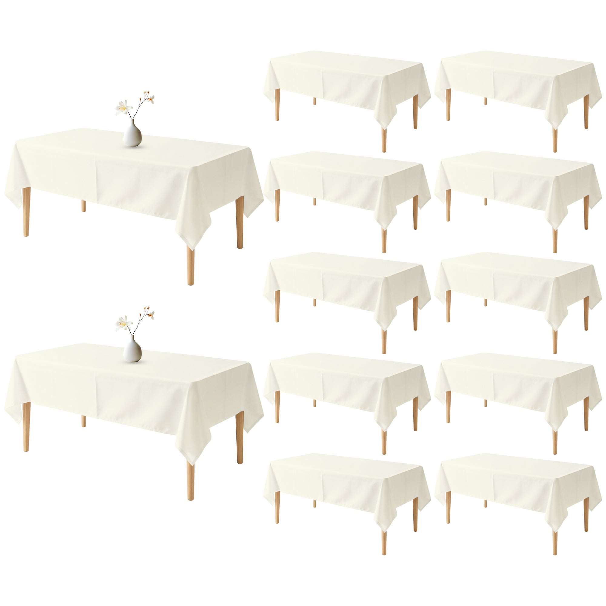 KUOGO Rectangle Polyester Table Cloth, Stain & Wrinkle Resistant Washable Table Cover for Wedding, Dinner Party, Buffet & Camping