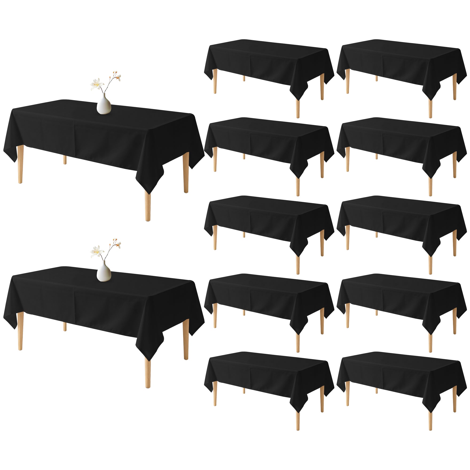 KUOGO Rectangle Polyester Table Cloth, Stain & Wrinkle Resistant Washable Table Cover for Wedding, Dinner Party, Buffet & Camping