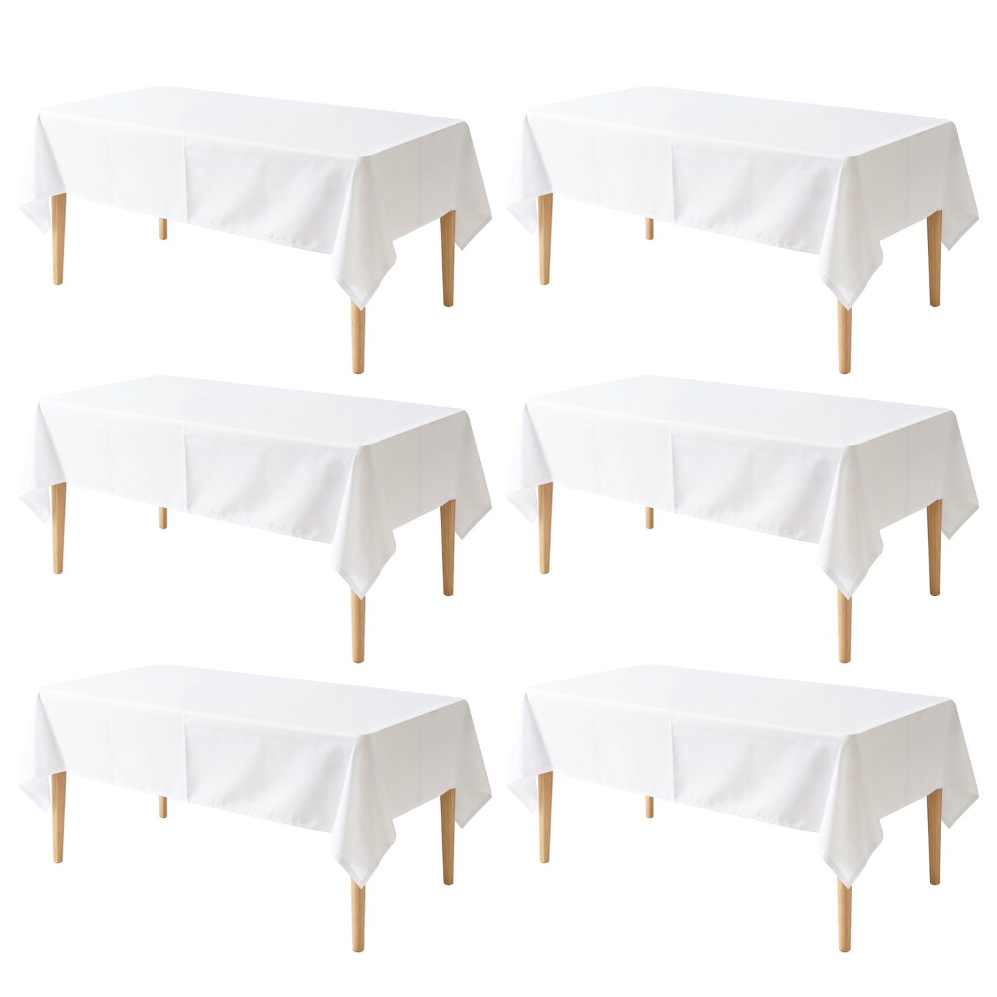 KUOGO Rectangle Polyester Table Cloth, Stain & Wrinkle Resistant Washable Table Cover for Wedding, Dinner Party, Buffet & Camping