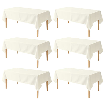 KUOGO Rectangle Polyester Table Cloth, Stain & Wrinkle Resistant Washable Table Cover for Wedding, Dinner Party, Buffet & Camping
