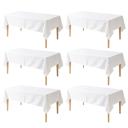 KUOGO Rectangle Polyester Table Cloth, Stain & Wrinkle Resistant Washable Table Cover for Wedding, Dinner Party, Buffet & Camping