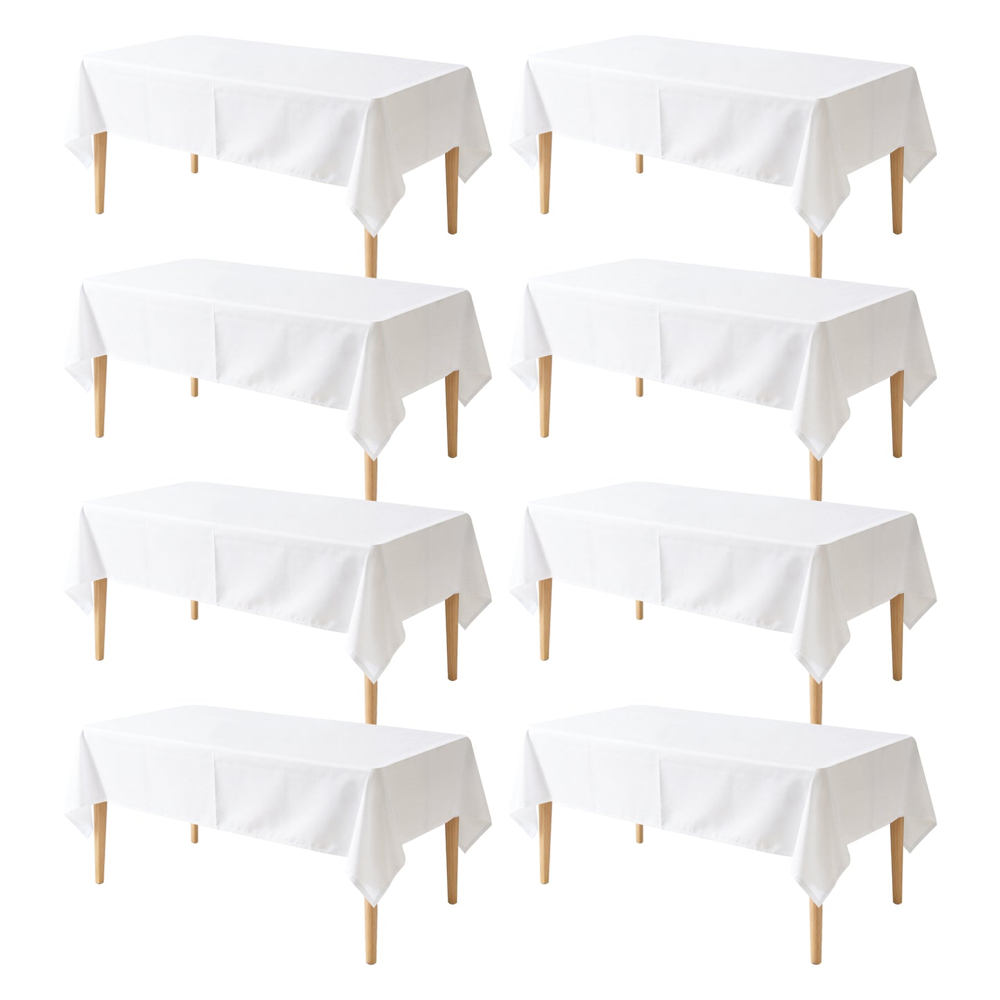 KUOGO Rectangle Polyester Table Cloth, Stain & Wrinkle Resistant Washable Table Cover for Wedding, Dinner Party, Buffet & Camping
