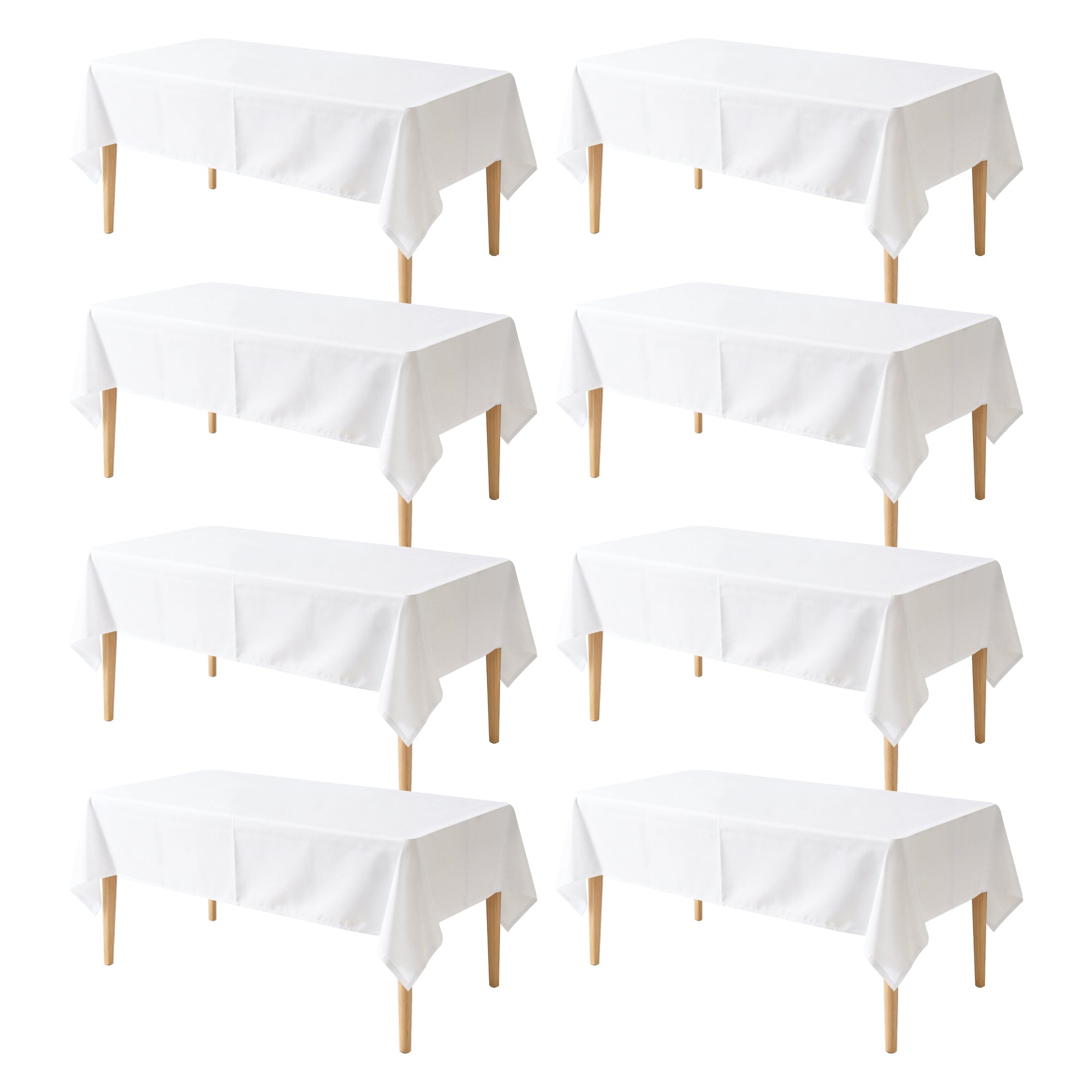 KUOGO Rectangle Polyester Table Cloth, Stain & Wrinkle Resistant Washable Table Cover for Wedding, Dinner Party, Buffet & Camping