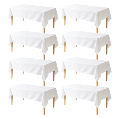 KUOGO Rectangle Polyester Table Cloth, Stain & Wrinkle Resistant Washable Table Cover for Wedding, Dinner Party, Buffet & Camping