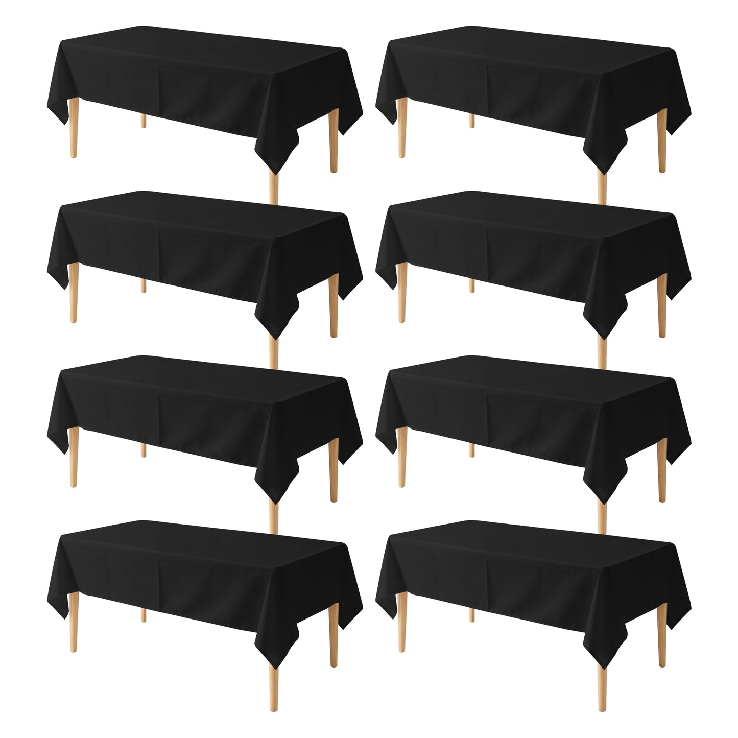 KUOGO Rectangle Polyester Table Cloth, Stain & Wrinkle Resistant Washable Table Cover for Wedding, Dinner Party, Buffet & Camping