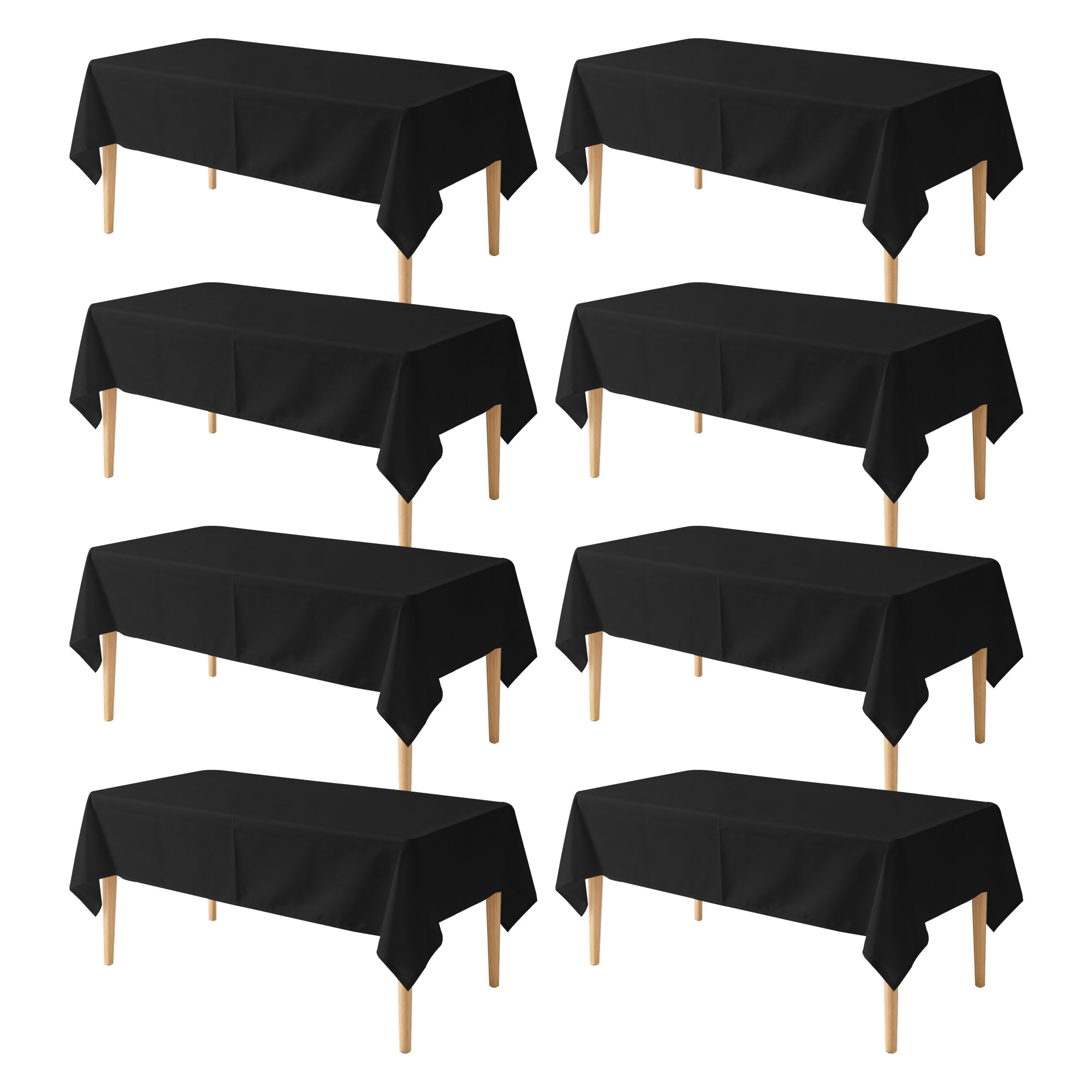 KUOGO Rectangle Polyester Table Cloth, Stain & Wrinkle Resistant Washable Table Cover for Wedding, Dinner Party, Buffet & Camping