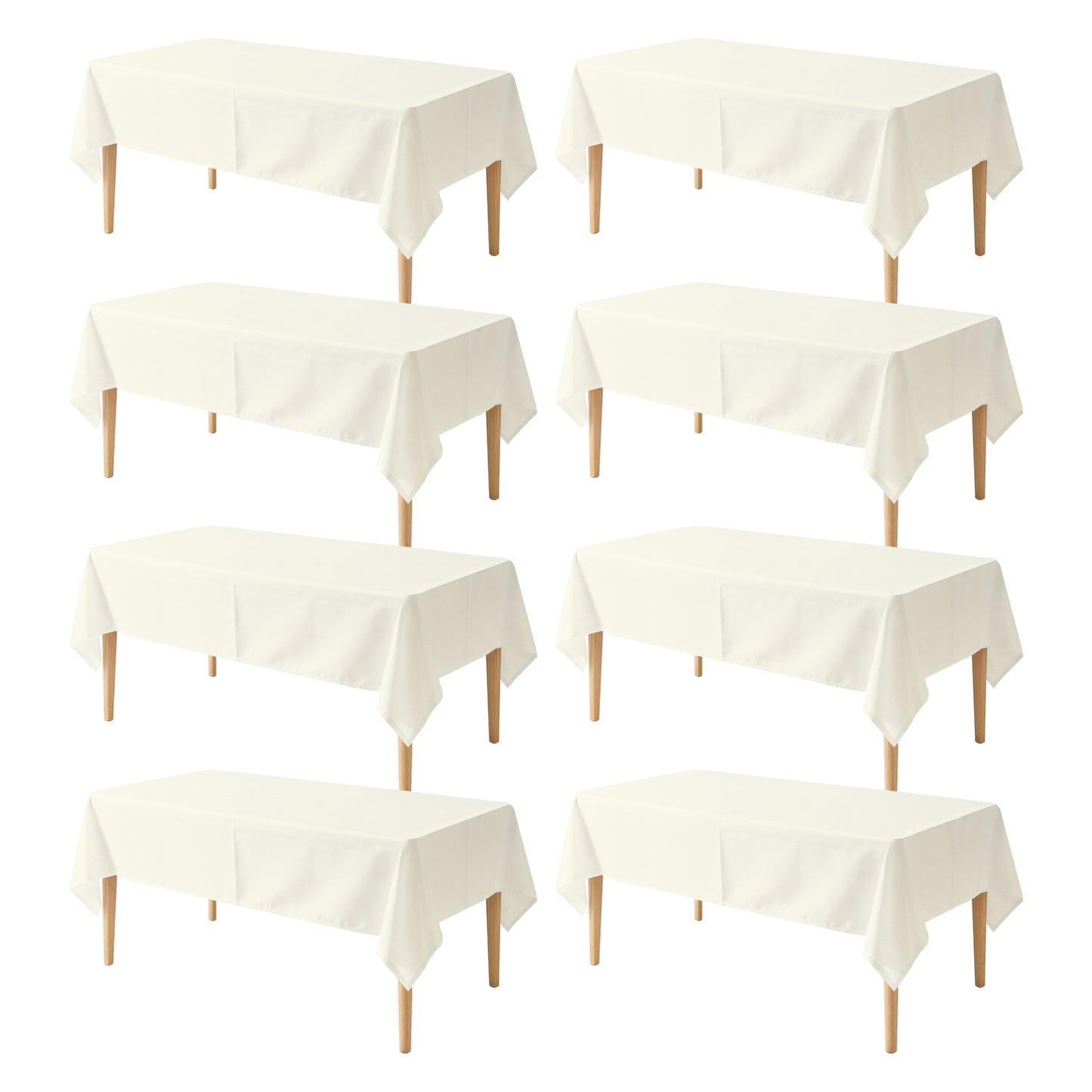 KUOGO Rectangle Polyester Table Cloth, Stain & Wrinkle Resistant Washable Table Cover for Wedding, Dinner Party, Buffet & Camping