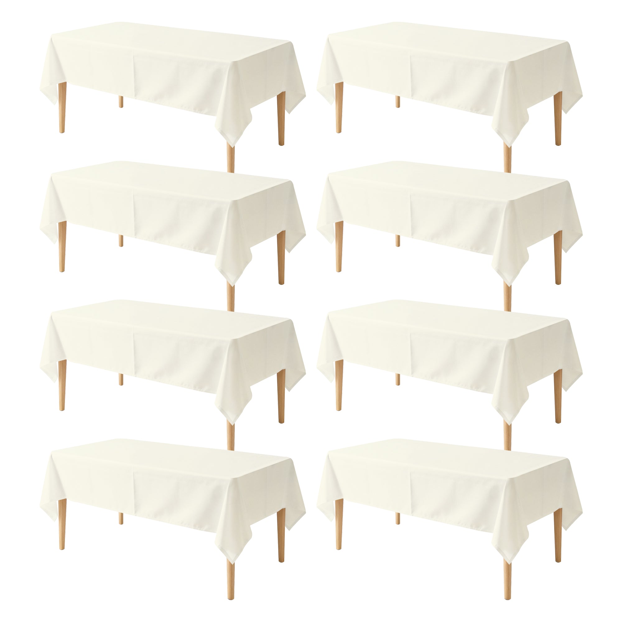 KUOGO Rectangle Polyester Table Cloth, Stain & Wrinkle Resistant Washable Table Cover for Wedding, Dinner Party, Buffet & Camping