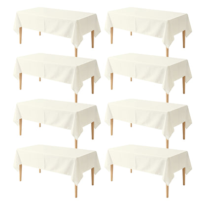 KUOGO Rectangle Polyester Table Cloth, Stain & Wrinkle Resistant Washable Table Cover for Wedding, Dinner Party, Buffet & Camping